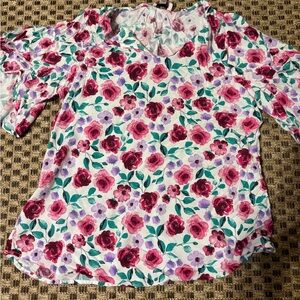 ANDREE BY UNIT Floral Blouse in Pink and Purple